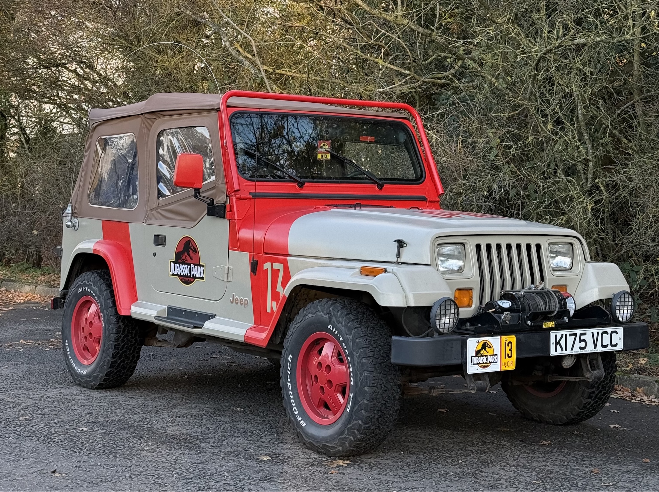 Jurassic Park Jeep event and wedding car hire UK front view