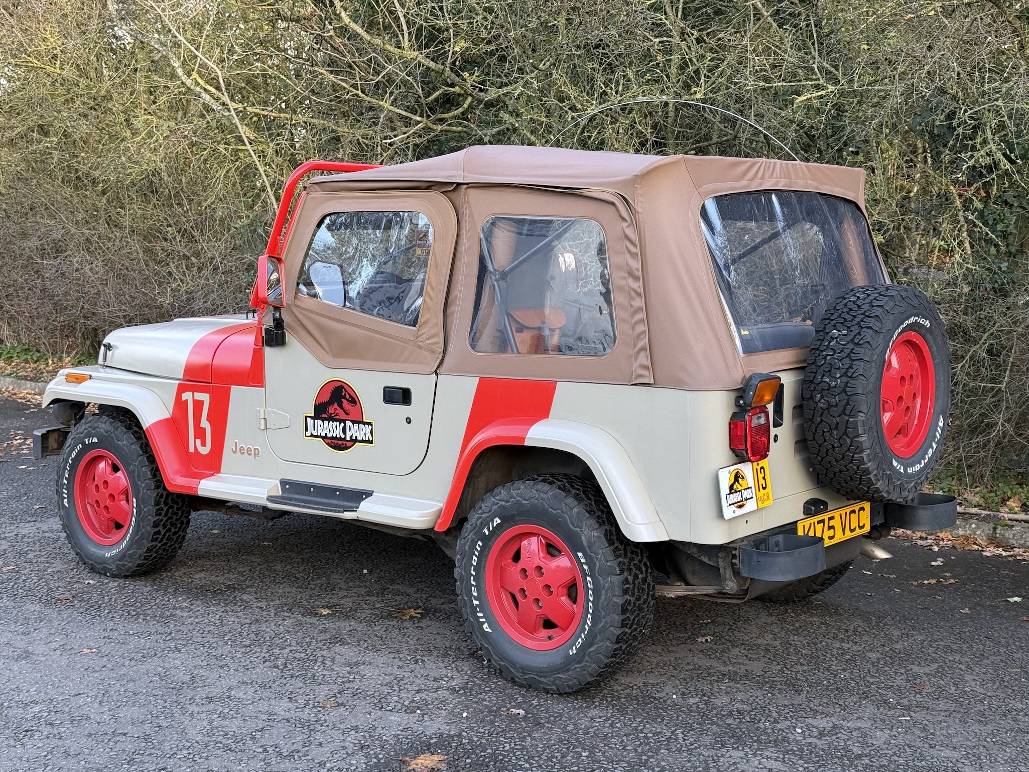 Jurassic Park Jeep event and wedding car hire UK rear back view